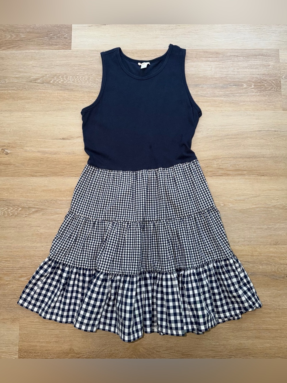 Crewcuts Girls Navy and White Gingham Dress